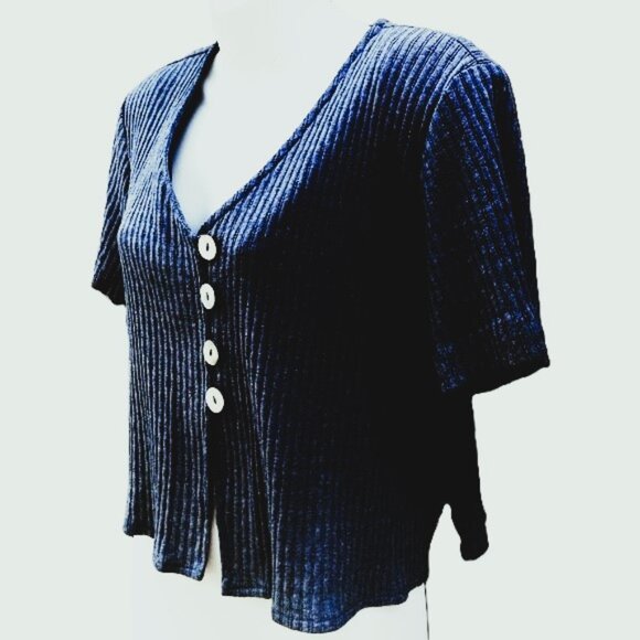 Rabbits Rabbits Rabbits Designs Navy Blue Crop Top - Picture 3 of 6